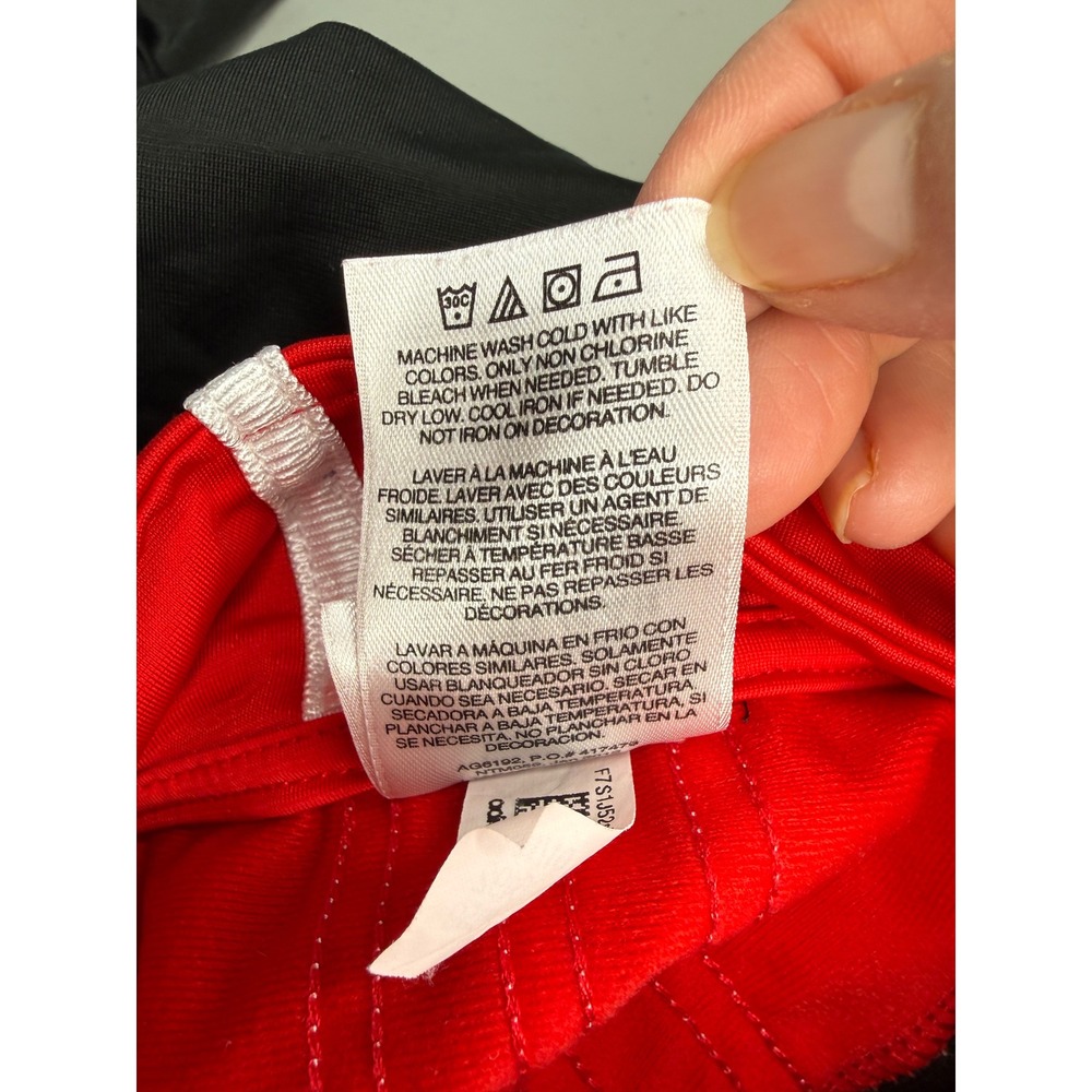 Adidas Toddler Kids Track Jacket Black Red White Colorblock Full Zip 4T - Picture 4 of 4